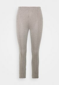 Texturierte gewebte Hosen mit einem Hahnentrittmuster in Grautönen und Schwarz. Slim Fit mit maßgeschneidertem Design und ohne sichtbare Beschläge.