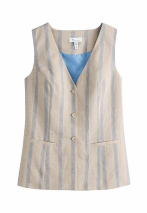 REGULAR FIT - PREMIUM  - Weste - blue beige stripe