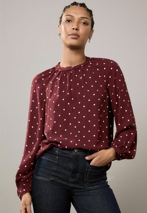 LONG SLEEVE - Blusa - burgundy polka dot