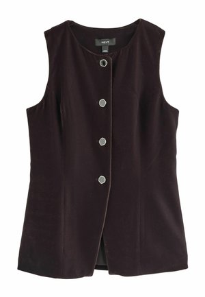 REGULAR FIT CREW NECK BUTTON THROUGH  - Vestă - chocolate brown matte
