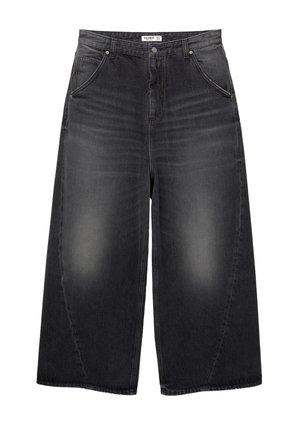 PULL&BEAR MEGA BAGGY - Široke kavbojke - black