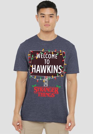 STRANGER THINGS CHRISTMAS WELCOME TO HAWKINS - T-Shirt print - dark blue