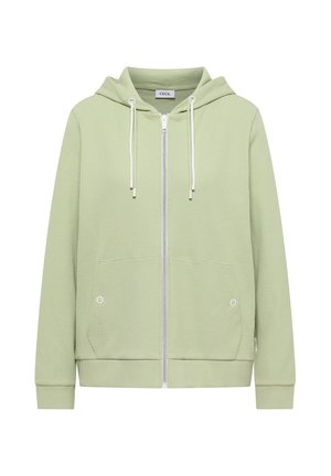 Cecil, LANGARM JACKE MIT KAPUZE UND STRUKTUR - Sweat zippé - raw matcha lime