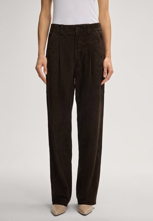 LORENA - Pantalon en cuir - dunkelbraun
