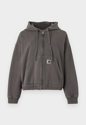 Carhartt WIP, HOODED HOGGARD - Φούτερ με φερμουάρ - black garment dyed