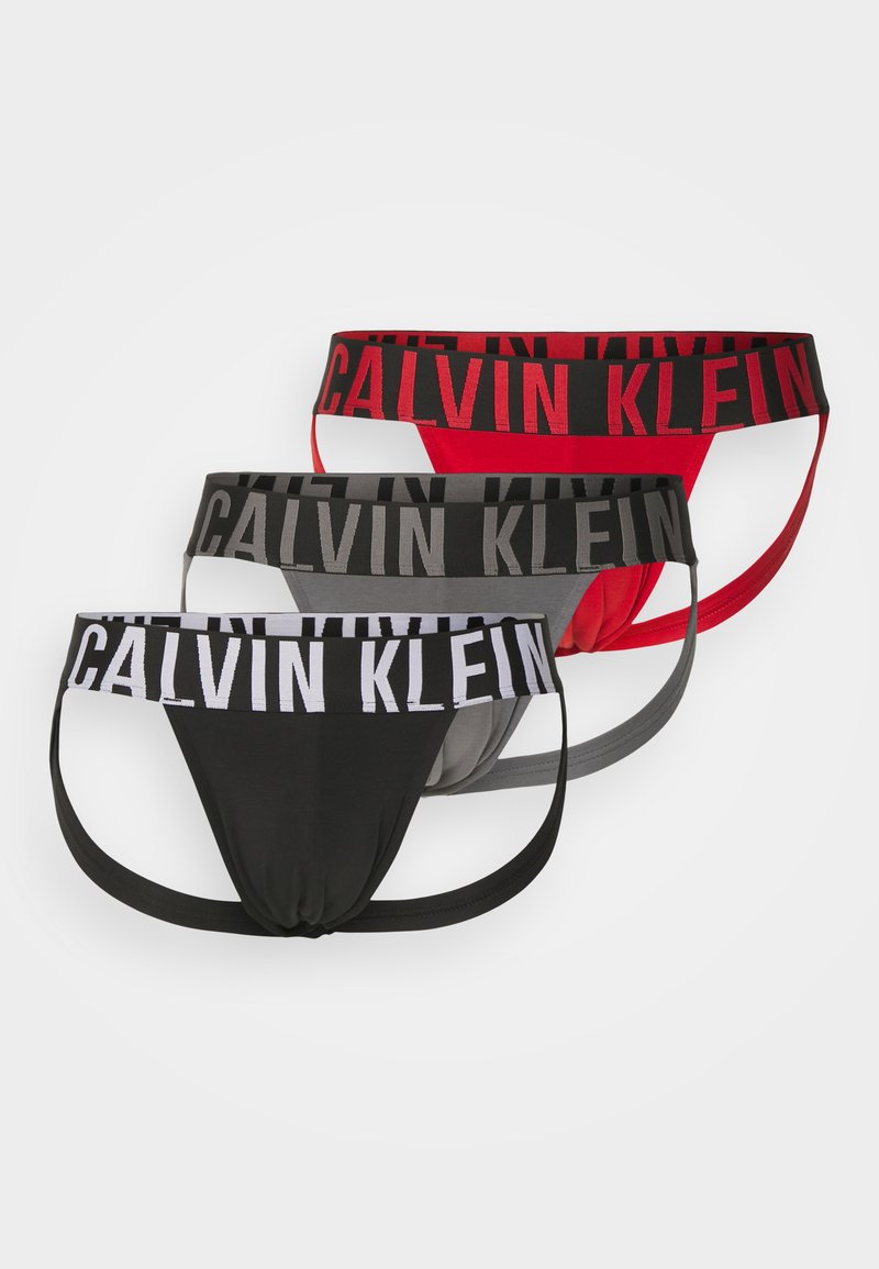 Calvin Klein Underwear JOCK STRAP INTENSE POWER 3 PACK - Briefs - black/pompeian red/grey sky