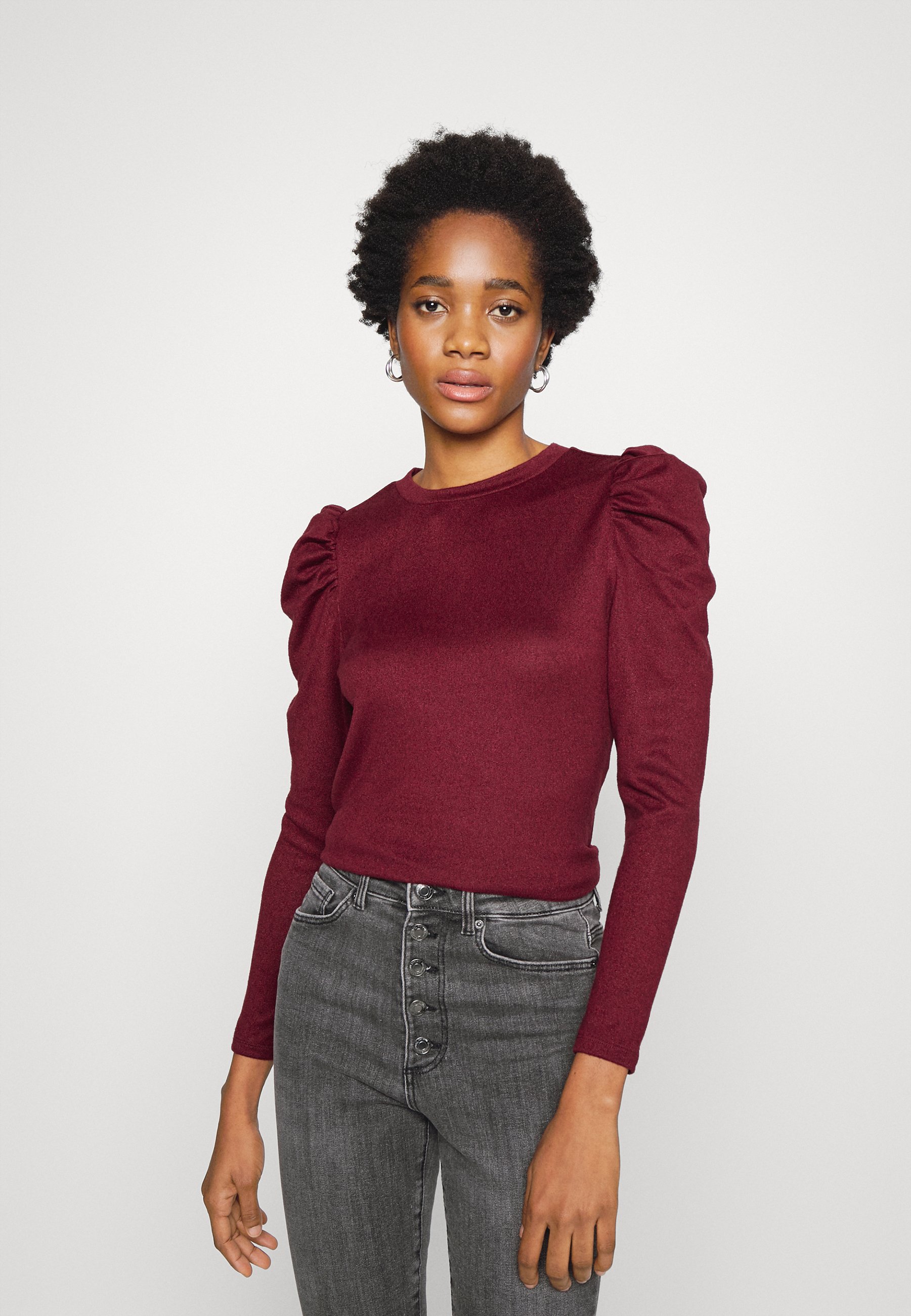 JDY JDYTONSY PUFF SLEEVE - Jumper - zinfandel/bordeaux - Zalando.co.uk