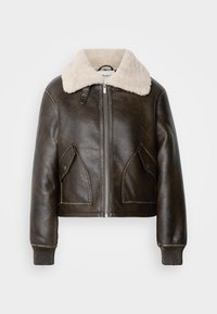 THEODORA - Kunstlederjacke - dark grey marl