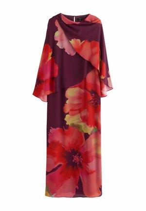 Maxikjoler - burgundy red floral