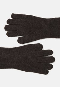 Wollen handschoenen, donkerbruin, met een textuurafwerking, ontwerp met vijf vingers en naadloze constructie voor warmte en comfort.