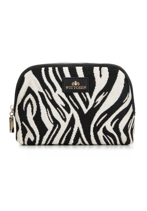 Black and white zebra-striped cosmetic bag with a zip closure and a "WITTCHEN" brand label on the front.
