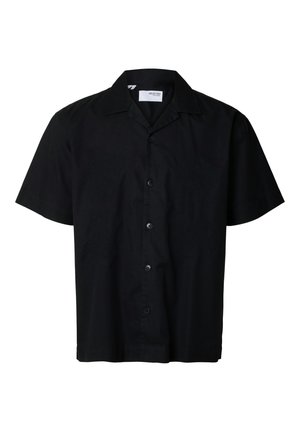 Selected, Short sleeved Embroidered - Camisa - black
