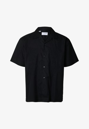 Selected, Short sleeved Embroidered - Camisa - black