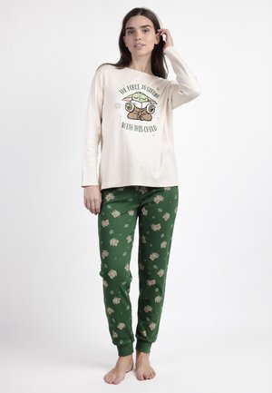 MANDALORIAN MANGA LARGA GROGU CUTE SET - Conjunto de pijama - crudo