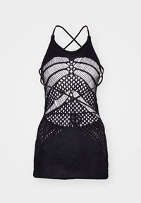ILLUSION MINI DRESS - Pletené šaty - black