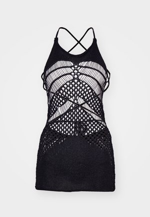 ILLUSION MINI DRESS - Džemperkleita - black