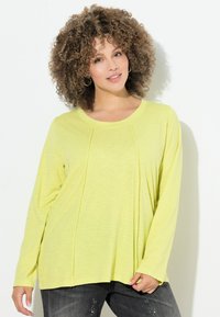 Ulla Popken OFFENKANTIGE NÄHTE, CLASSIC, RUNDHALS, LANGARM - Longsleeve - green-yellow