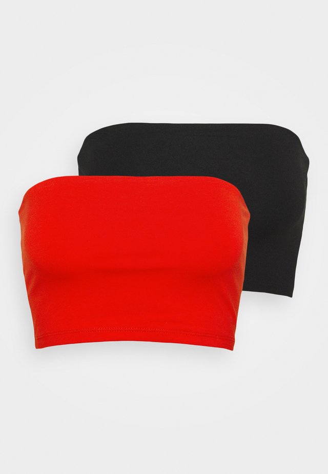 MILA BANDEAU 2 PACK - Top - black/happy red