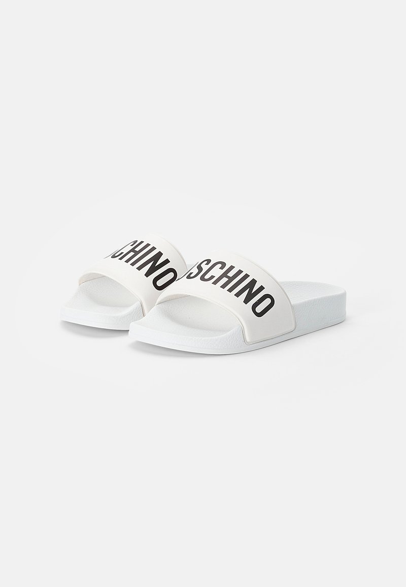 Kinder Sneaker | MOSCHINO Pantolette flach white/black/weiß - LR08154 Kinder Sneaker | MOSCHINO Pantolette flach white/black/weiß - LR08154