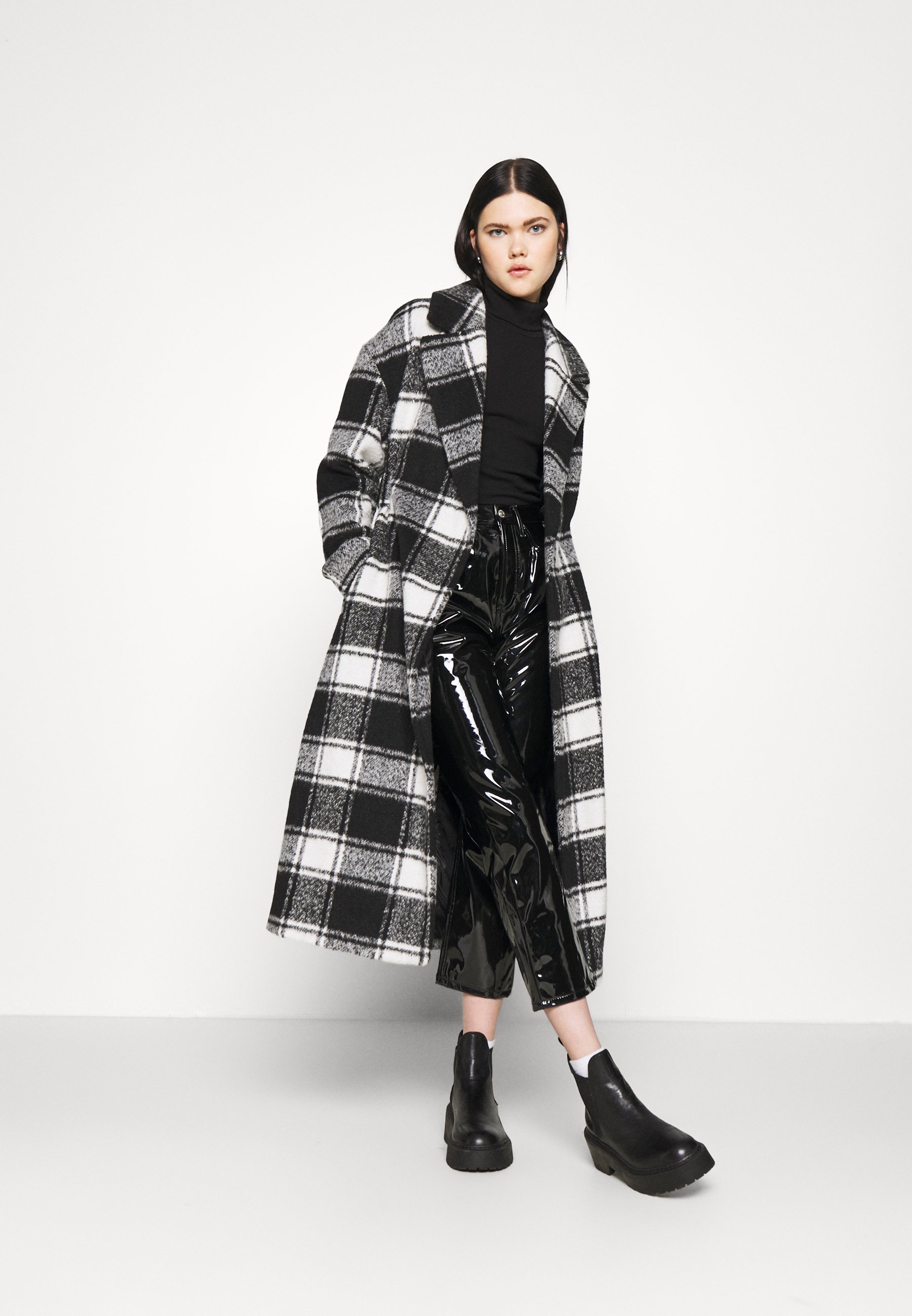 topshop checkered coat