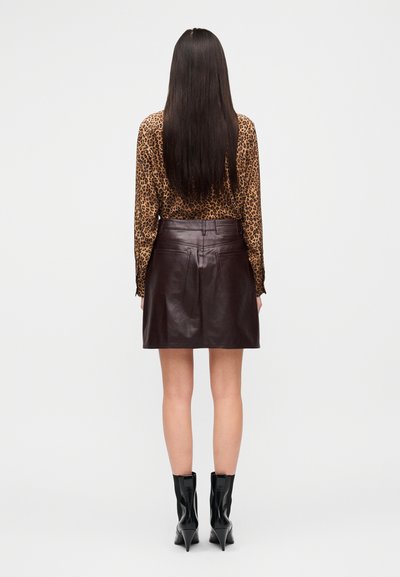 Weekend Max Mara DONCIA - Δερμάτινη φούστα - bordeaux