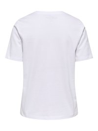 T-shirt blanc uni à manches courtes vue de dos, avec un col rond classique et une coupe régulière.