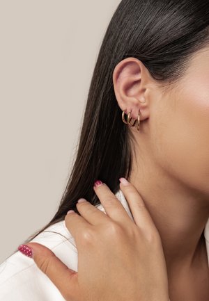 Hey Happiness, TRIPLE HOOP SET - Earrings - gold-coloured