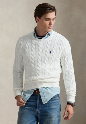 Polo Ralph Lauren, CABLE-KNIT COTTON SWEATER - Maglione - white
