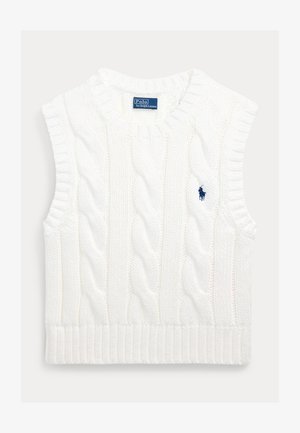 Polo Ralph Lauren CABLE-KNIT COTTON CROPPED VEST - Džemperis - white