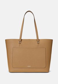 Lauren Ralph Lauren CROSSHATCH LEATHER LARGE KARLY TOTE - Veľká kabelka - camel