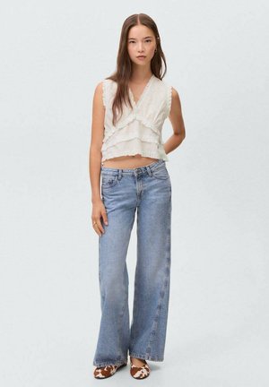 RUFFLED EMBROIDERED - Blouse - off-white