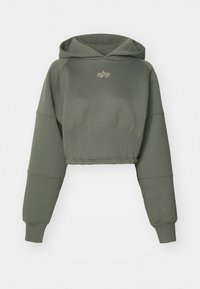 WAISTED HOODY - Sportinis megztinis - dark olive