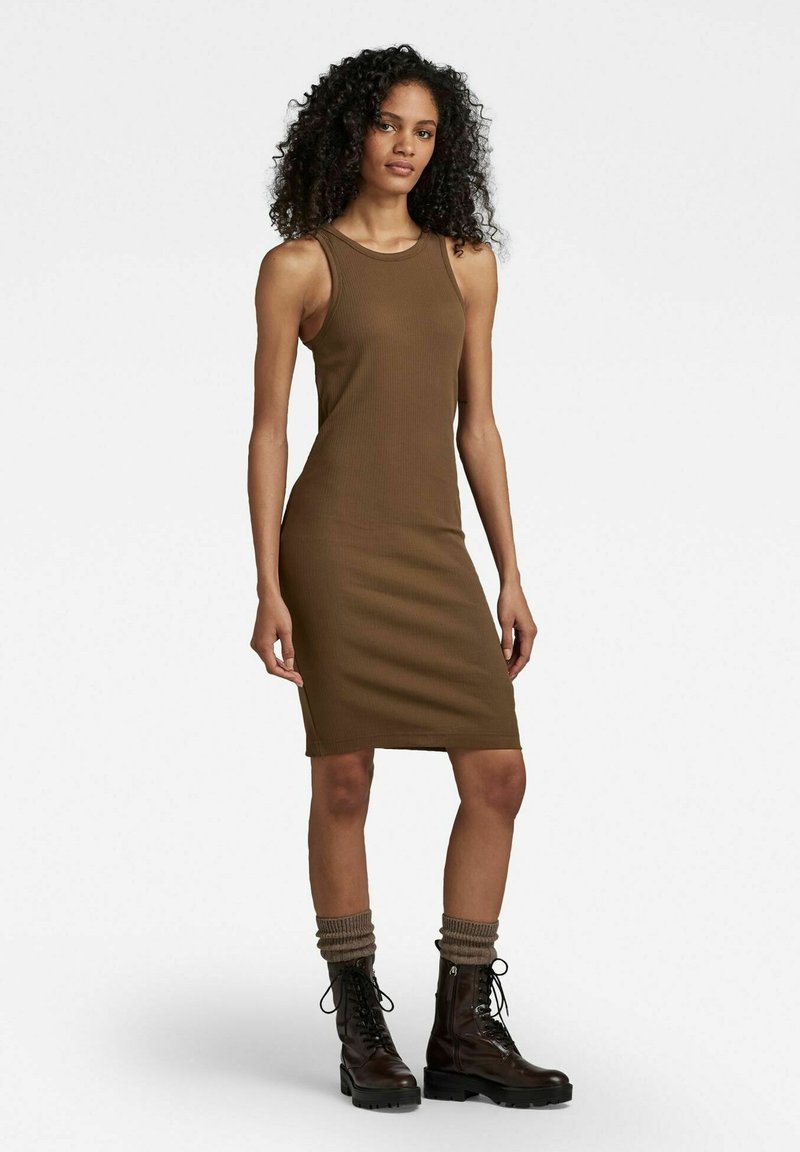 g-star-tank-slim-sukienka-dzianinowa-rain-drum-br-zowy-zalando-pl
