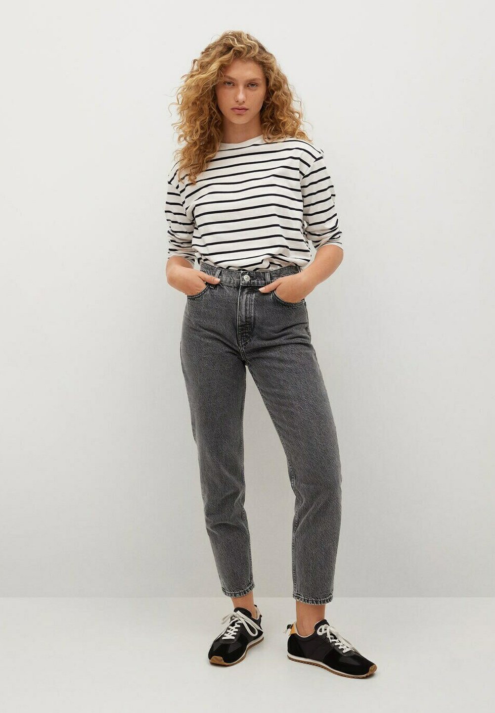 Mango MOM-FIT - Jeans Tapered Fit - open grey/grigio denim - Zalando.it