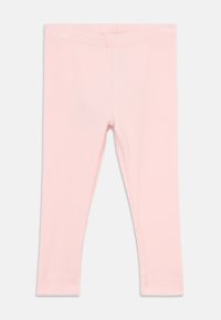 Ροζ ανοιχτό παιδικό κολάν με ριμπ ύφανση και ελαστική μέση, τοποθετημένο επίπεδα σε λευκό φόντο.