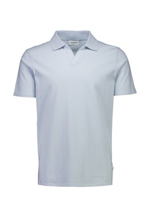 Lichtblauw poloshirt met korte mouwen, gemaakt van katoen met een klassieke kraag en een lichte, gladde textuur. Voorzien van een subtiel merklabel.