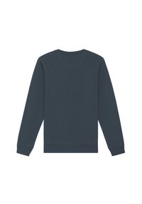 Marineblauwe sweatshirts gemaakt van een katoenmix, met een ronde hals, lange mouwen en geribde manchetten en onderrand. Gladde textuur, geen patronen of prints.