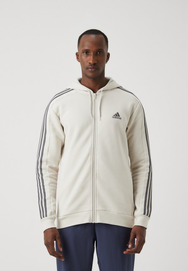 ESSENTIALS 3 STRIPES FULL ZIP - Zip-up sweatshirt - alumina