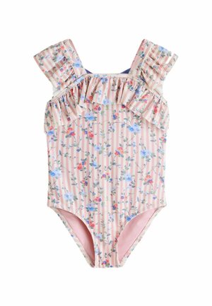 REGULAR FIT - FRILL DETAIL. - Maudymosi kostiumėlis - white pink