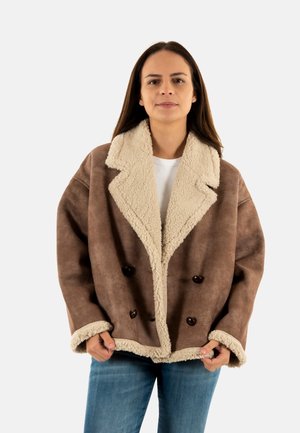 Imitatieleren jas - marron