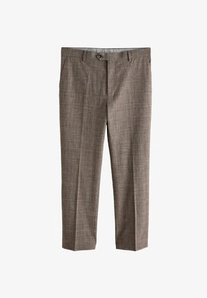 REGULAR FIT - REGULAR FIT TRIMMED CHECK - Uzvalka bikses - brown