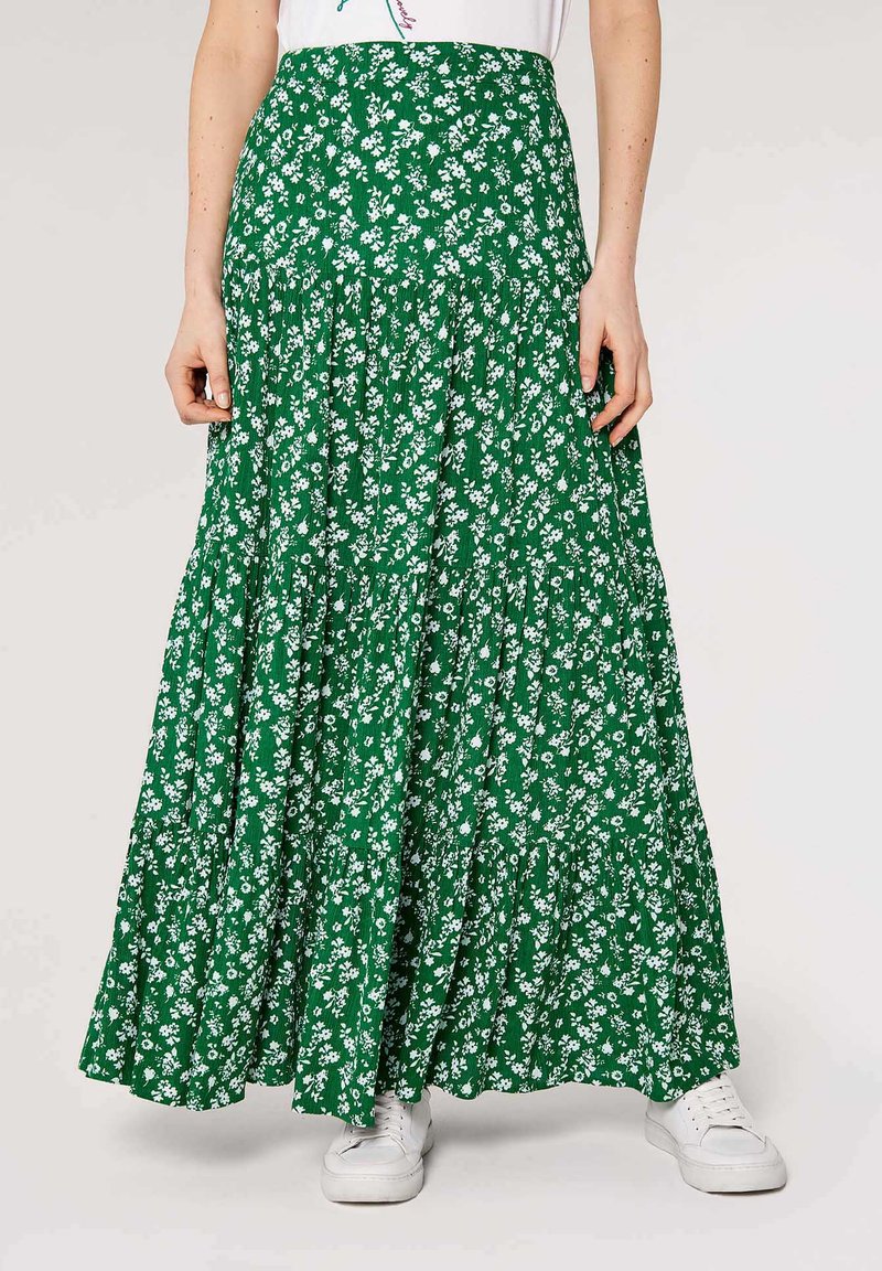 Apricot FLORAL TIERED - Gonna lunga - green