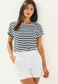 Next - 3 PACK - T-shirt basic - stripe white coral Miniatuurafbeelding 1