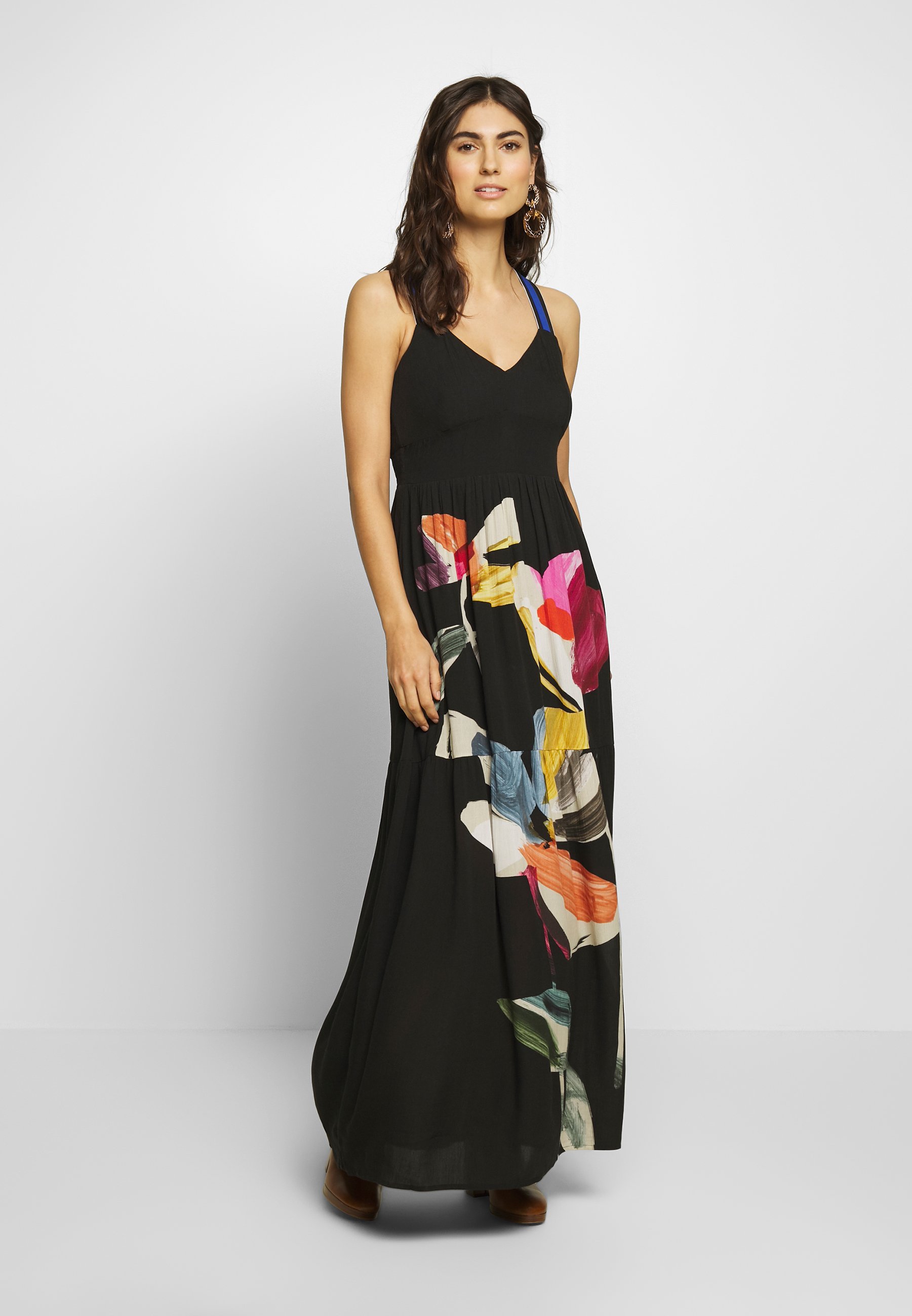 Desigual Vest Lisboa Maxi Dress Black Multi Coloured Zalando Co Uk 