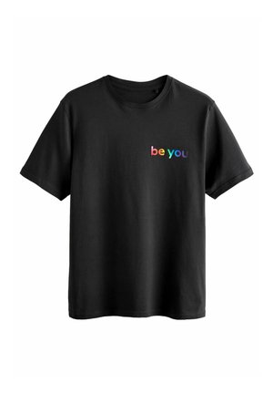 Next REGULAR FIT - Print T-shirt - black