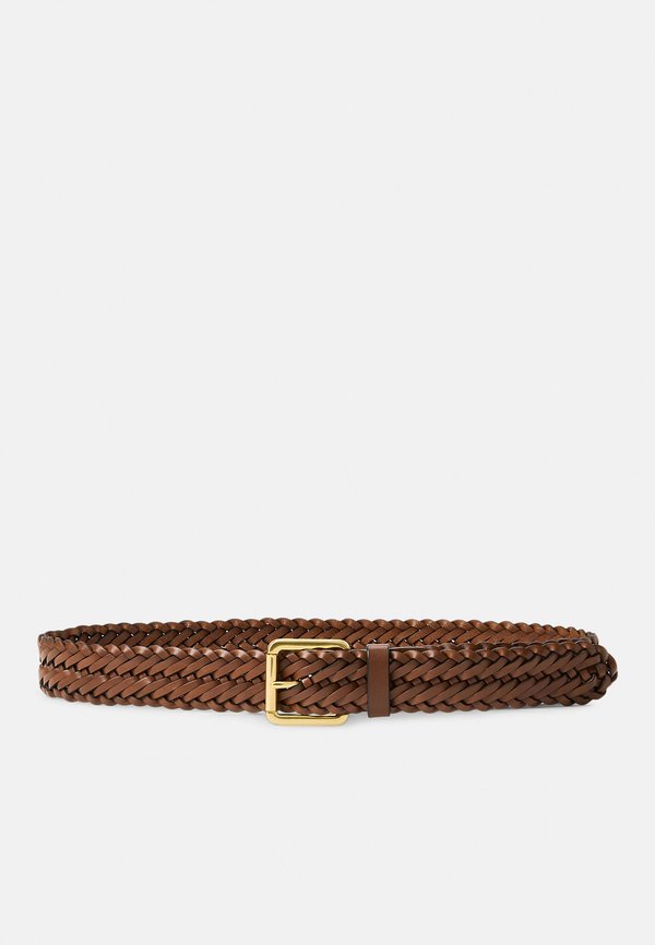BRAIDED VACHETTA LEATHER BELT - Belt - tan