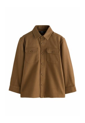 LONG SLEEVE PLAIN DOUBLE POCKET - Pluus - tan brown