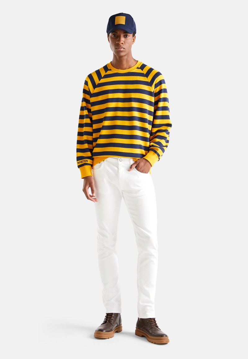 United Colors of Benetton STRIPED CREW-N - Sweatshirt - yellow/dark yellow  - Zalando.de