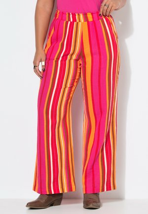Studio Untold HOSE, WIDE LEGS, MUSSELIN, STREIFEN - Bukser - fuchsia pink