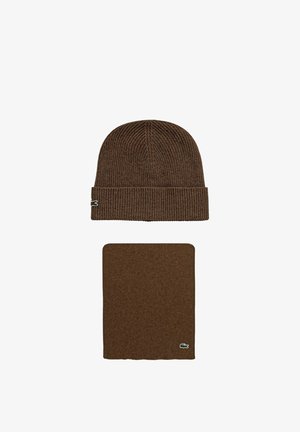 Lacoste, BERRETTO E SCIARPA COL SKB - Sciarpa - dark brown